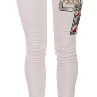 White Queen Of Hearts White Skinny Jeans