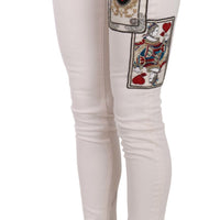 White Queen Of Hearts White Skinny Jeans