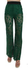 Floral Lace Green Palazzo Trouser Pants