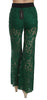 Floral Lace Green Palazzo Trouser Pants