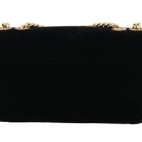 LUCIA Black Velvet Crystal BAR Shoulder Purse