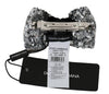 Silver Sequin Bow Runway Catwalk Barrette Hair Clasp