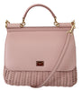 Pink Woven Fiber Shoulder Purse Borse Satchel SICILY Bag