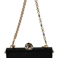 Black Floral Crystal Shoulder Borse VANDA  Purse