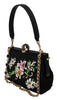 Black Floral Crystal Shoulder Borse VANDA  Purse