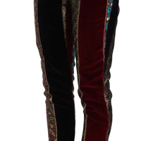 Multicolor Jacquard Cropped Tapered Pants