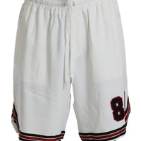 White Jersey Casual Sweatshorts Sport Shorts