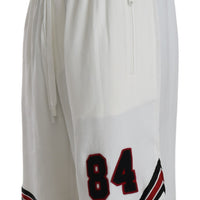 White Jersey Casual Sweatshorts Sport Shorts