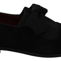 Black Velvet Bow Dress Mens Loafers Shoes