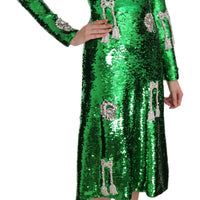 Green Sequin Swarovski Crystal Dress