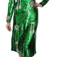 Green Sequin Swarovski Crystal Dress