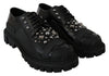 Black Leather Studded Rubber Shoes