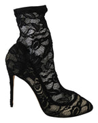 Black Taormina Lace Socks Boots Shoes Pumps