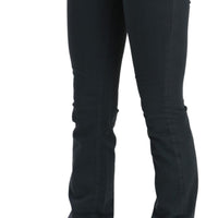 Gray Mid Waist Slim Flared Denim Trouser Jeans