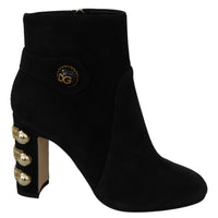 Black Suede Short Boots Zipper Shoes