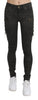 Black Mid Waist Skinny Flared Denim Trouser Cotton Jeans