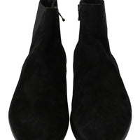 Black Suede Leather Chelsea Boots Shoes