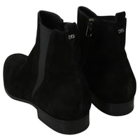 Black Suede Leather Chelsea Boots Shoes