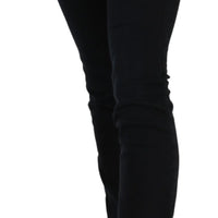 Black Low Waist Skinny Denim Cotton Jeans