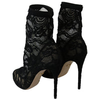 Black Lace Taormina Stilettos Booties Shoes