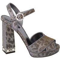 Silver Leopard Lurex Keira Sandals Shoes