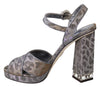 Silver Leopard Lurex Keira Sandals Shoes