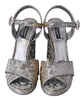 Silver Leopard Lurex Keira Sandals Shoes