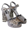 Silver Leopard Lurex Keira Sandals Shoes