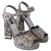 Silver Leopard Lurex Keira Sandals Shoes