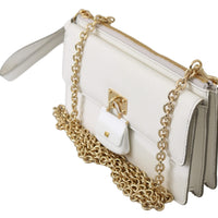 White Padlock Phone Purse Women Sicily Leather Bag