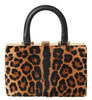 Leather Brown Leopard Hand Purse Clutch Borse Eva Bag