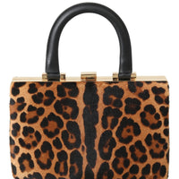 Leather Brown Leopard Hand Purse Clutch Borse Eva Bag