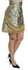 Gold Baroque Jacquard High Waist Mini Skirt