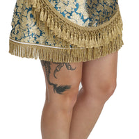 Gold Baroque Jacquard High Waist Mini Skirt