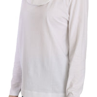 White Cotton Longsleeve Collared Top Blouse