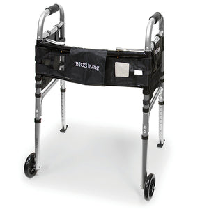 Folding Walker with Wheels and Accessory Pouches