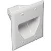 2-Gang Recessed Cable Plate (White)