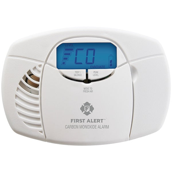 Battery-Powered Carbon Monoxide Alarm with Backlit Digital Display