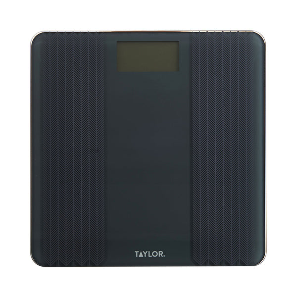 Digital Glass Scale with Textured Herringbone Design, 500-Lb. Capacity