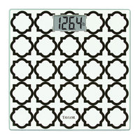 Digital Glass Bathroom Scale with Black/White Lattice, 400-Lb. Capacity