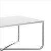 Coffee Table With Rectangular Top And X Base, White And Chrome - UPT-238273