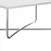 Coffee Table With Rectangular Top And X Base, White And Chrome - UPT-238273