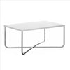 Coffee Table With Rectangular Top And X Base, White And Chrome - UPT-238273