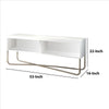 53 Inch TV Stand With 2 Open Compartments And Tubular Metal Frame, White And Chrome - UPT-238274