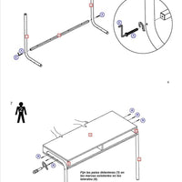 The Urban Port Office Desk 2 Compartments and Tubular Metal Frame - UPT-238277