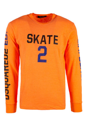 Dsquared Men T-Shirt, Orange, Long Sleeve