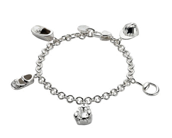 GUCCI JEWELS Mod. BABY CHARMS Bracciale/Bracelet ARGENTO/SILVER L. cm 17