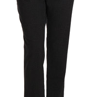 Black Lace Up Riding Cropped Trouser Pants