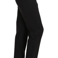 Black Lace Up Riding Cropped Trouser Pants