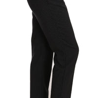 Black Lace Up Riding Cropped Trouser Pants